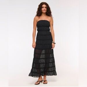 Strapless Ruffle Maxi Dress